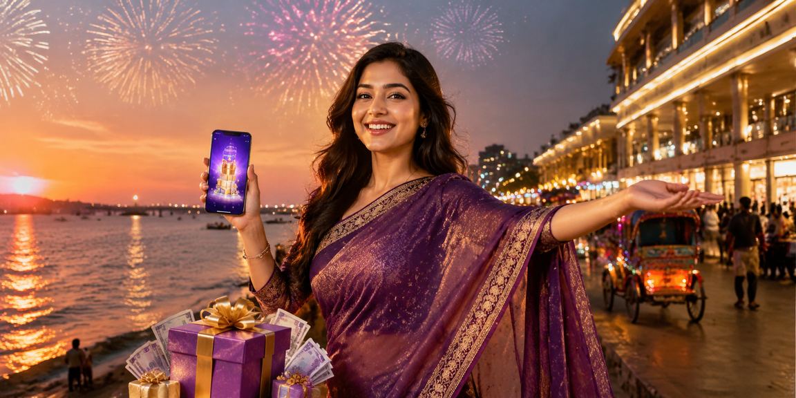 A Bangladeshi player using a voucher on the rtally app in Dhaka